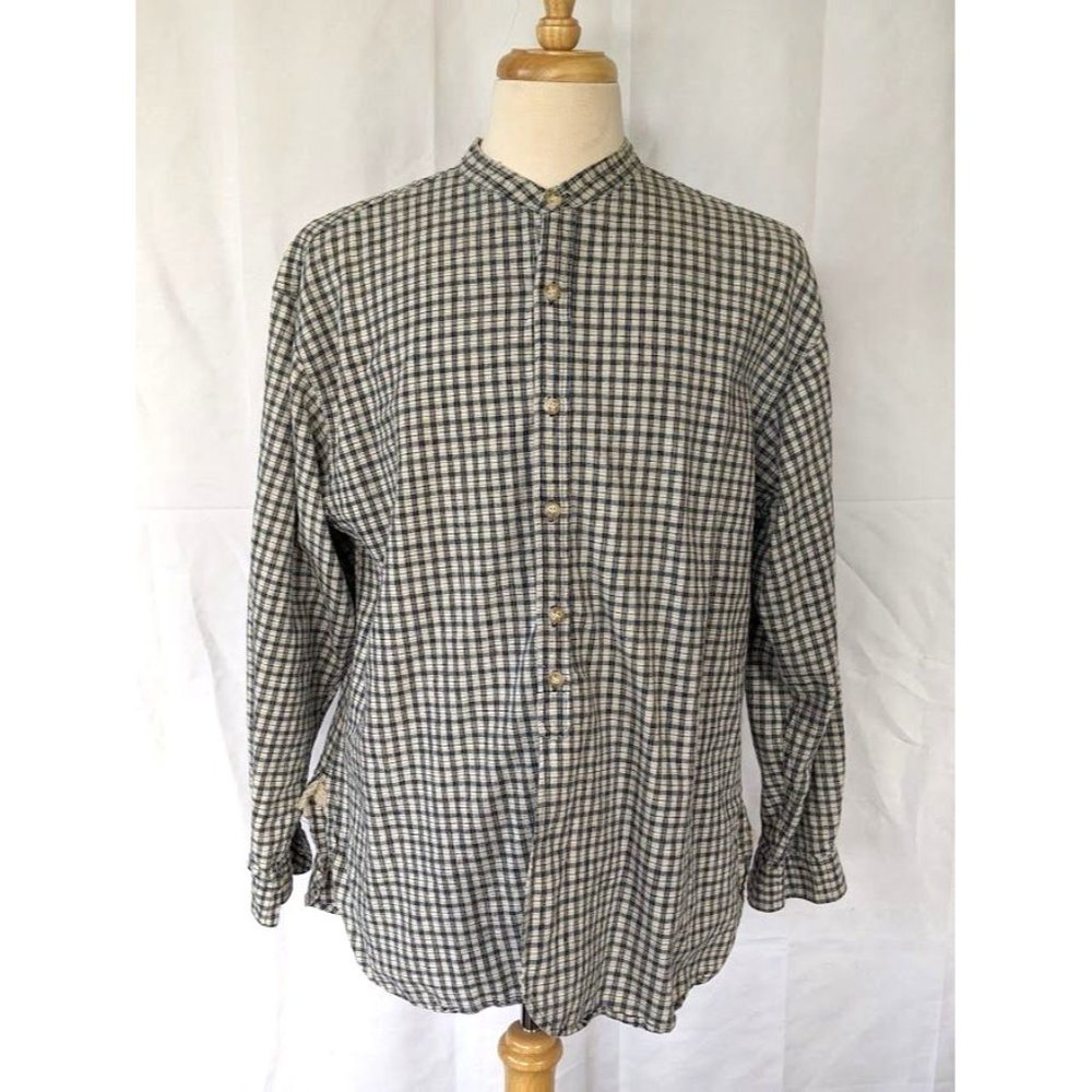 Vintage Men's On The Brink Long Sleeve Button Front Shirt Size Large Linen Blend